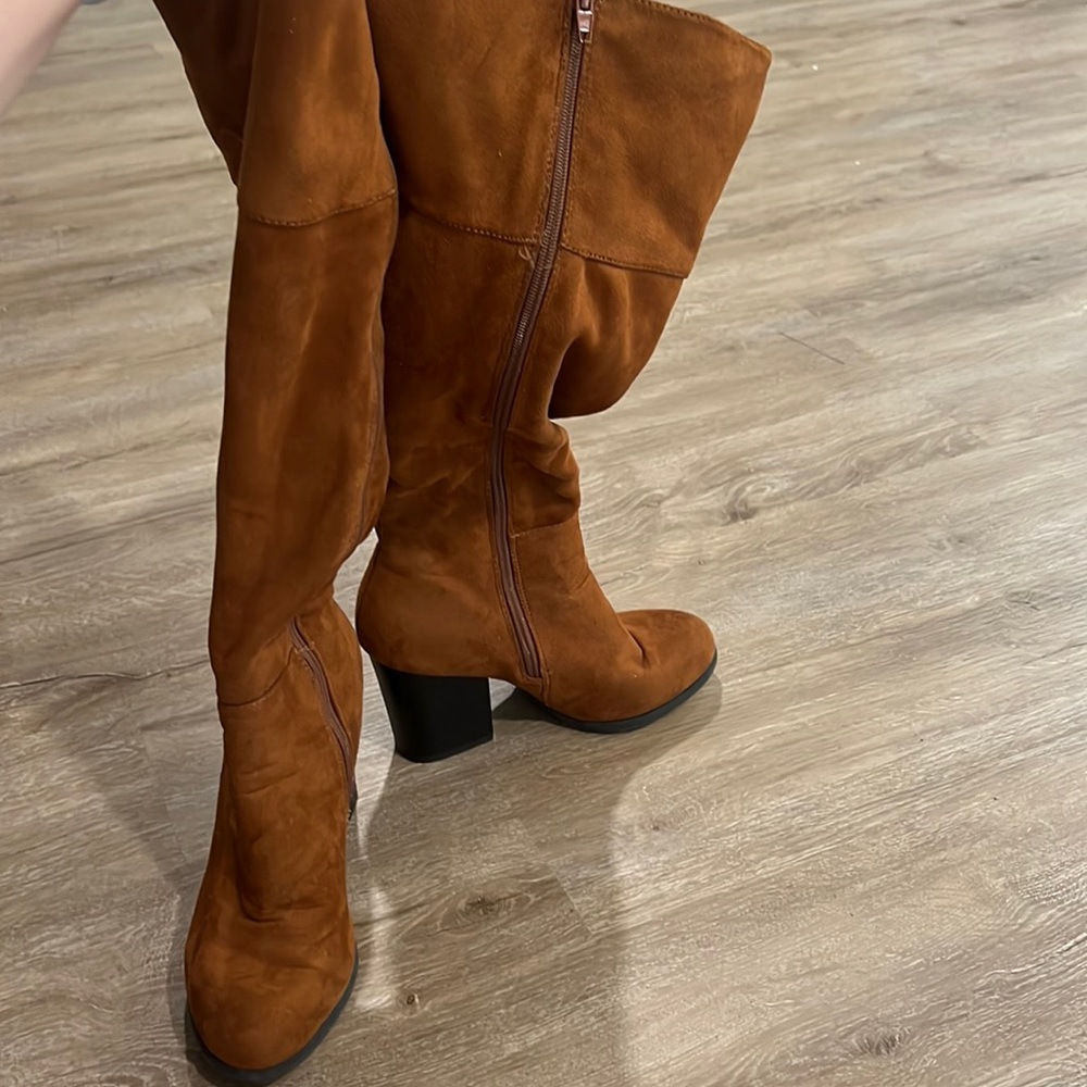Over the knee tan boots size 8